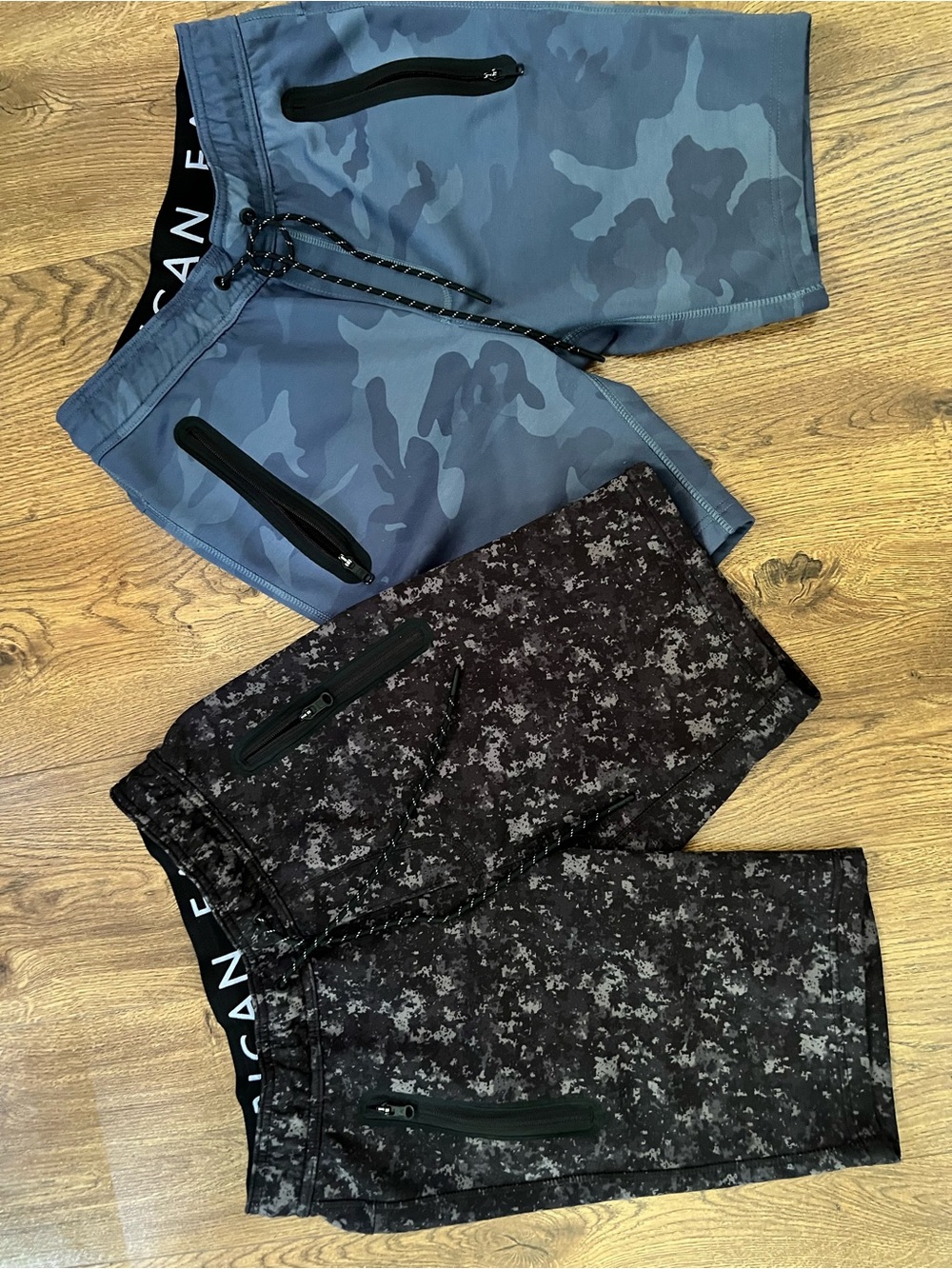 Men's AE Active Shorts - Blue Camo & Black/white combo